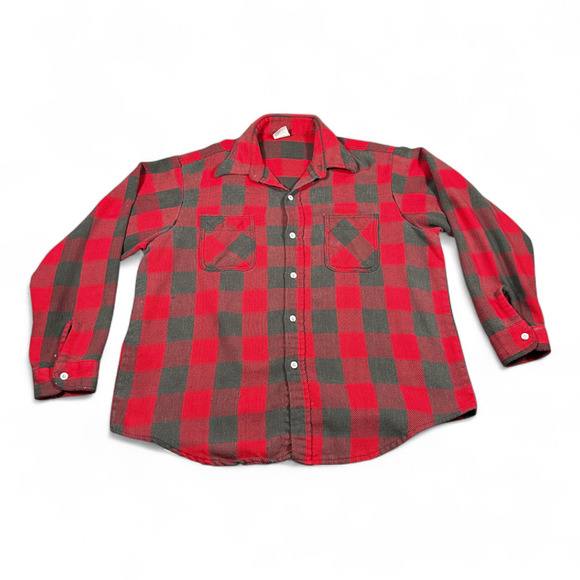 Vintage Big Mac Shirt Adult EXTRA LARGE Red Black Buffalo Plaid Flannel USA 70s - Picture 1 of 12